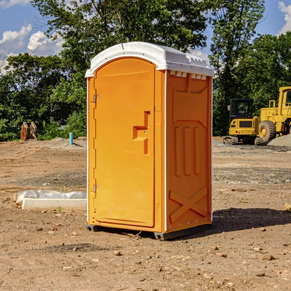 how often are the porta potties cleaned and serviced during a rental period in Hidden Meadows California